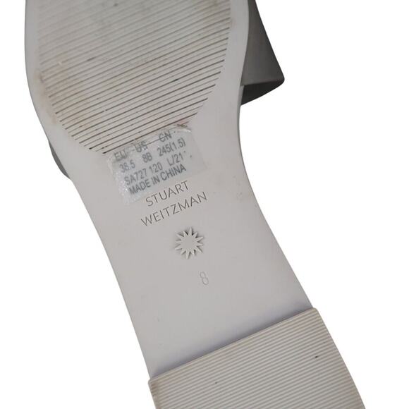 Stuart Weitzman Shoes Womens 8 Sandal Slides Jelly Flat Square Toe Grey Summer - Picture 12 of 13